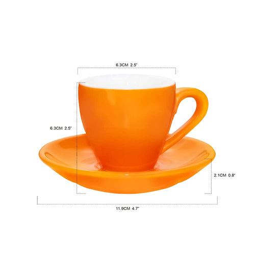 Tasse à expresso en porcelaine ionEgg avec soucoupe, tasse à expresso, 80 ml/2,7 oz, Orange