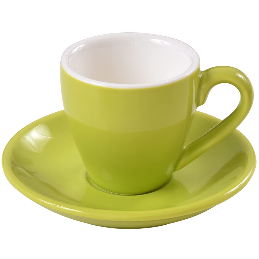 Tasse à expresso en porcelaine ionEgg avec soucoupe, tasse pour expresso, 80 ml/2,7 oz, vert