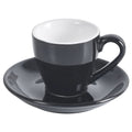 ionEgg Tasse à espresso en porcelaine avec soucoupe, tasse à espresso, tasse Demitasse, 80 ml, Noir