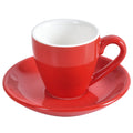 ionEgg Tasse à café en porcelaine avec soucoupe, tasse à espresso, 80 ml, rouge, E0402303EPCR