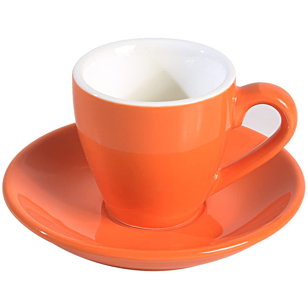 Tasse à expresso en porcelaine ionEgg avec soucoupe, tasse à expresso, 80 ml/2,7 oz, Orange