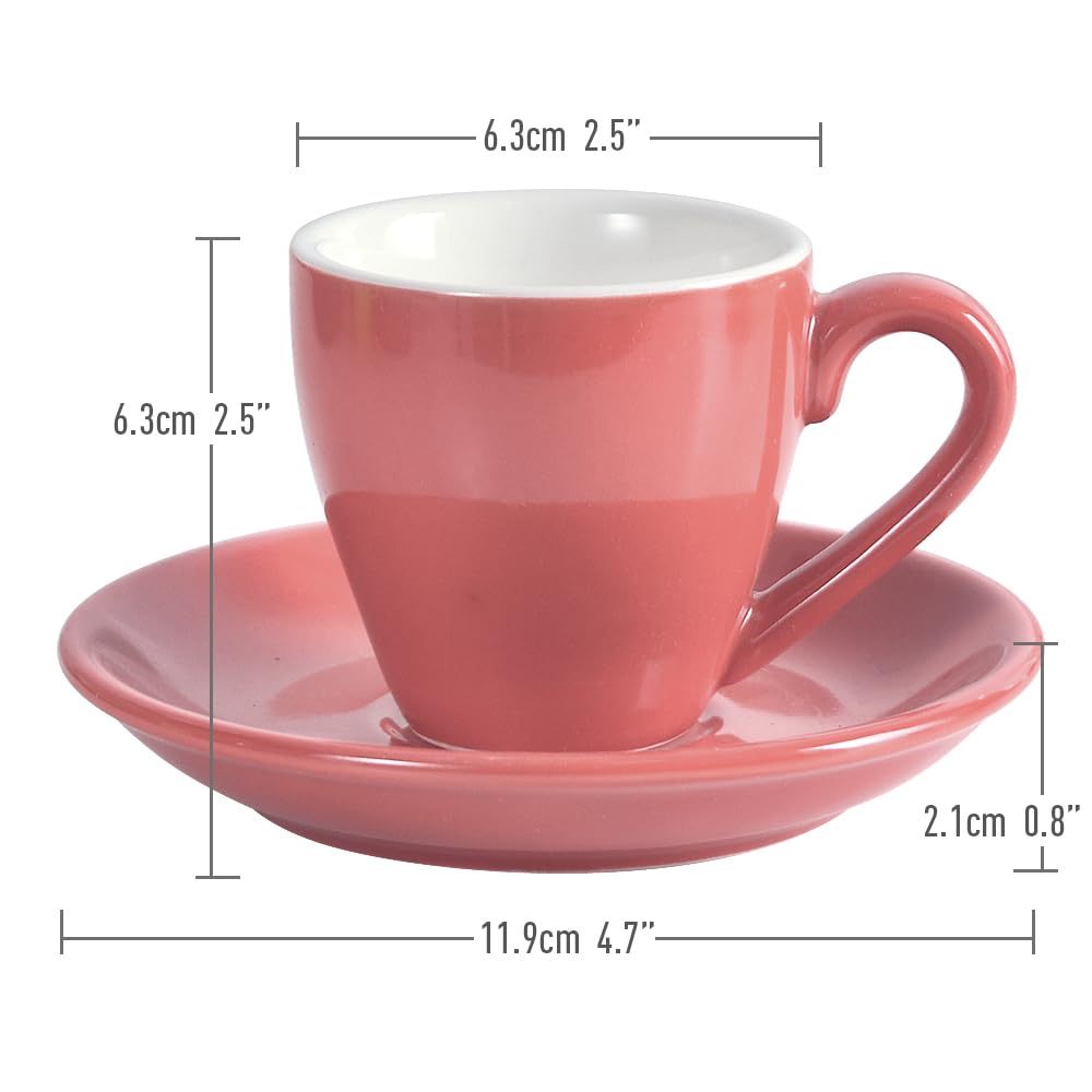 Tasse à expresso en porcelaine ionEgg avec soucoupe, tasse à expresso, 80 ml/2,7 oz, rose