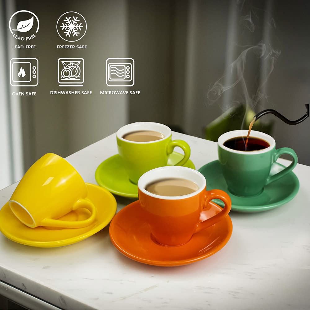 Tasse à expresso en porcelaine ionEgg avec soucoupe, tasse à expresso, 80 ml/2,7 oz, Orange