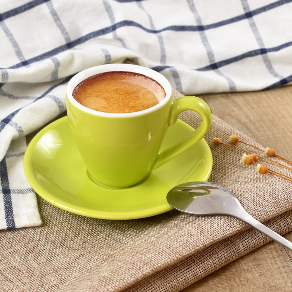 Tasse à expresso en porcelaine ionEgg avec soucoupe, tasse pour expresso, 80 ml/2,7 oz, vert
