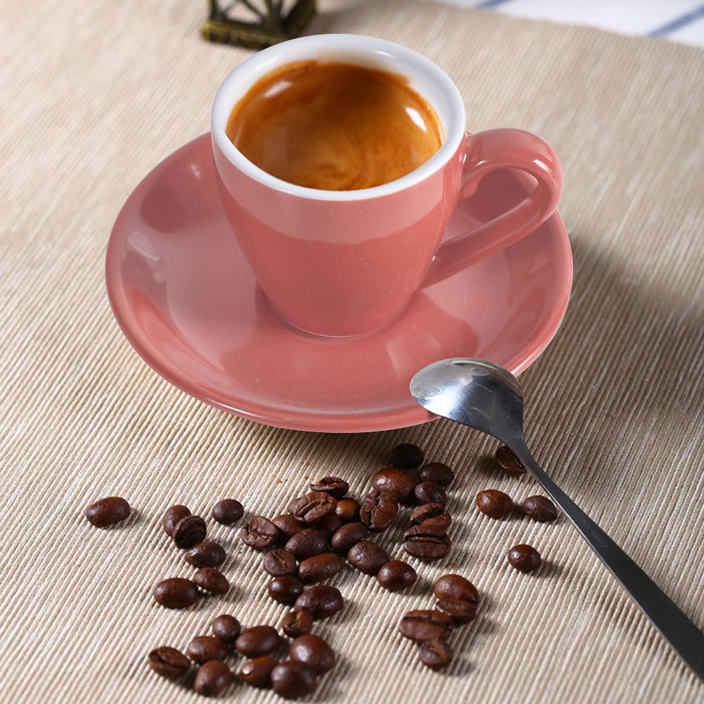 Tasse à expresso en porcelaine ionEgg avec soucoupe, tasse à expresso, 80 ml/2,7 oz, rose